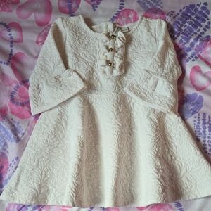 Janie and Jack Ivory Textured Kids Dress